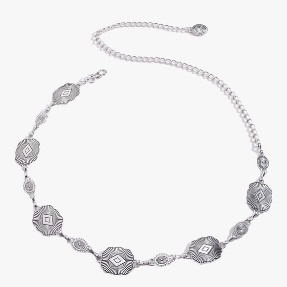 Accessories - Silver Concho Belt Weatern Cowboy Belt